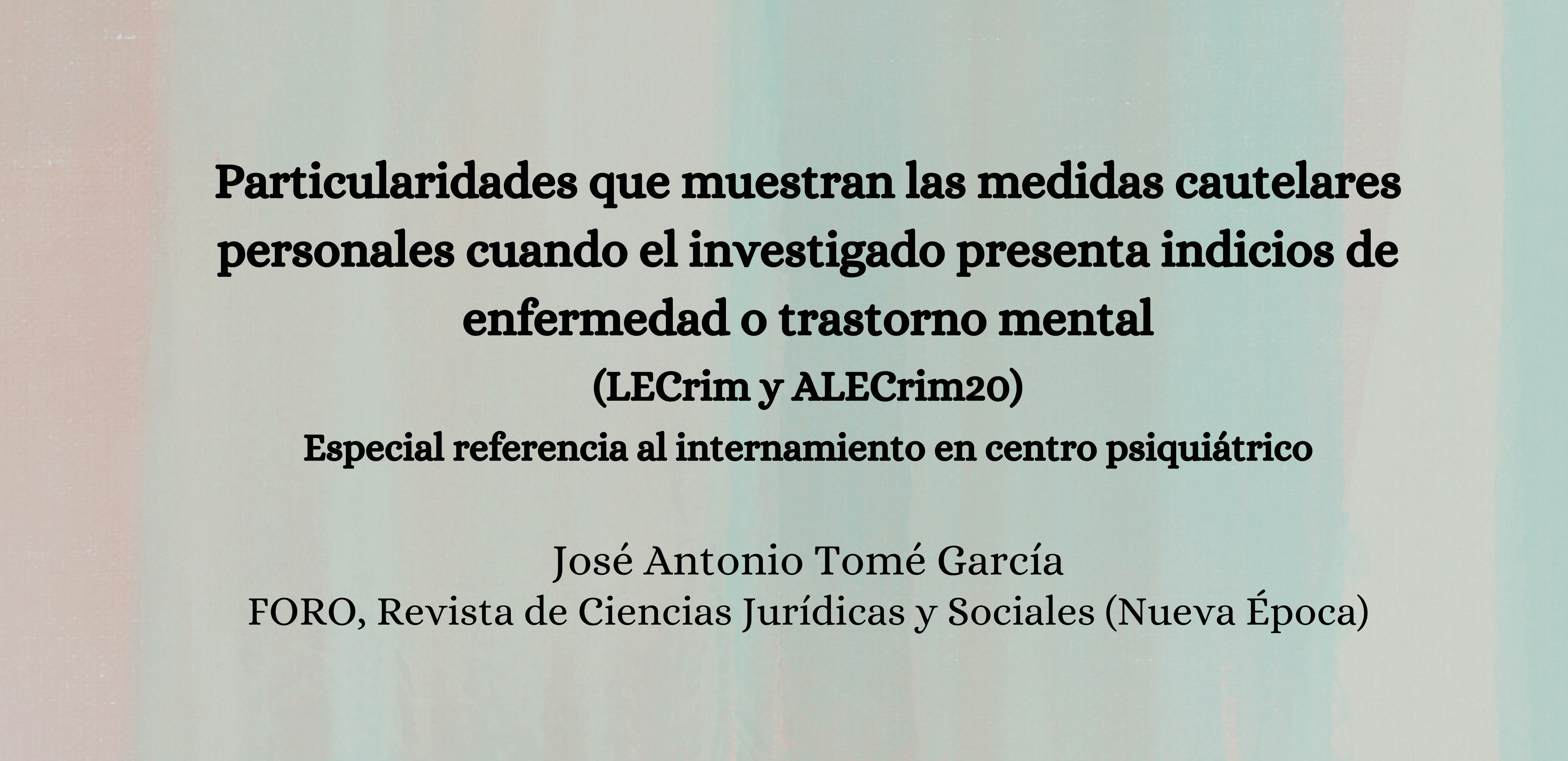 Nueva publicación vinculada al proyecto: José Antonio Tomé García en FORO